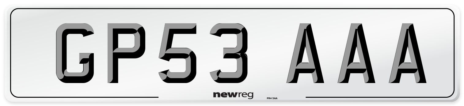GP53 AAA Number Plate from New Reg